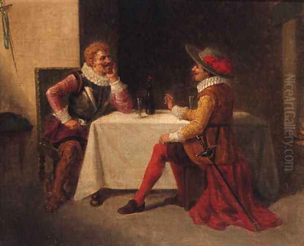 A Good Conversation Oil Painting by Francisco Xavier Gose