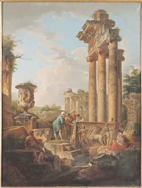 Ruins of a Temple Oil Painting by Giovanni Maria Griffoni