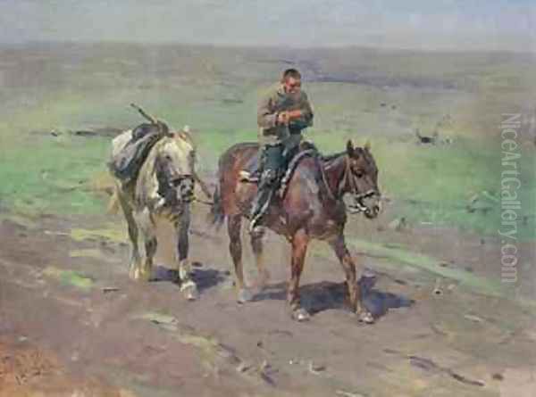 To the Budennyy Detachment Oil Painting by Mitrofan Borisovic Grekov