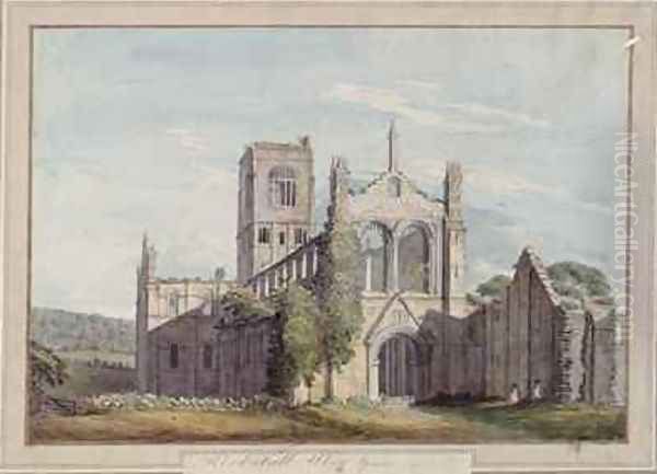 North West View of Kirkstall Abbey Oil Painting by Moses Griffiths