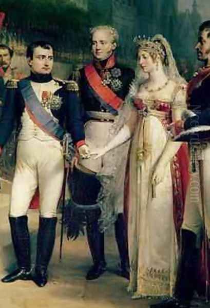 Napoleon Bonaparte 1769-1821 Receiving Queen Louisa of Prussia 1776-1810 at Tilsit 2 Oil Painting by Nicolas Louis Francois Gosse