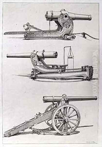 Three Forms of Artillery Gun Oil Painting by Saint-Elme Gautier