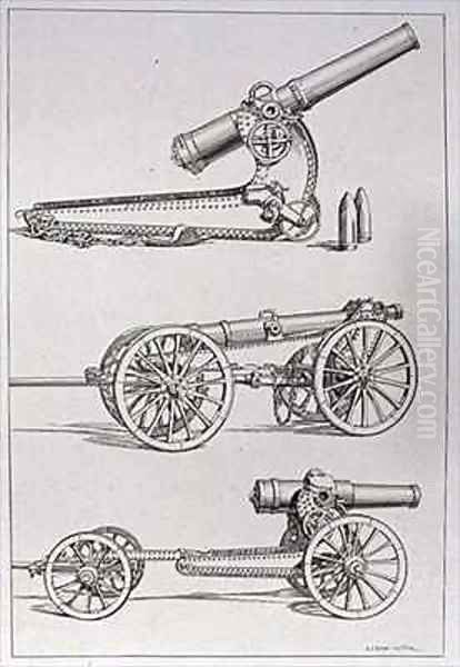 Three Forms of Artillery Gun 2 Oil Painting by Saint-Elme Gautier