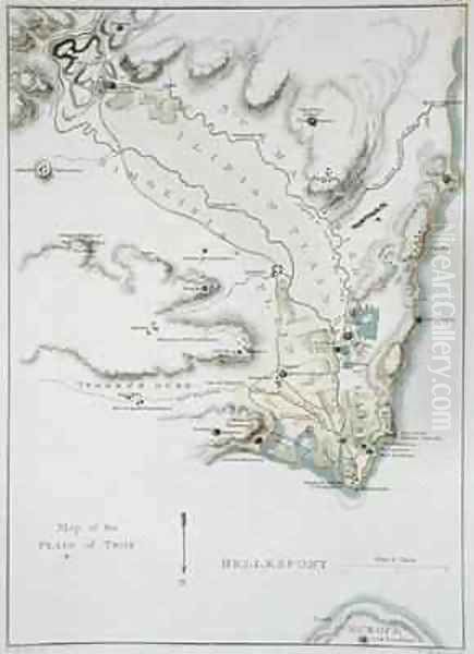 Map of the Plain of Troy Oil Painting by Gell, Sir William