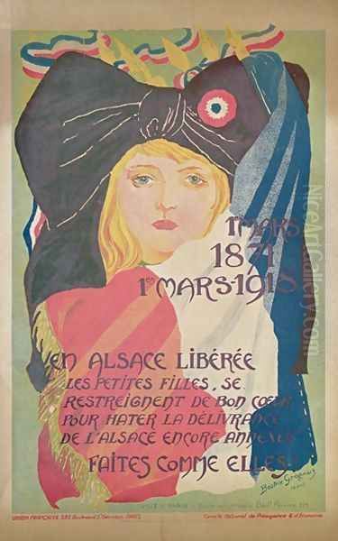 Poster for the Liberation of Alsace Oil Painting by Beatrix Grognuz