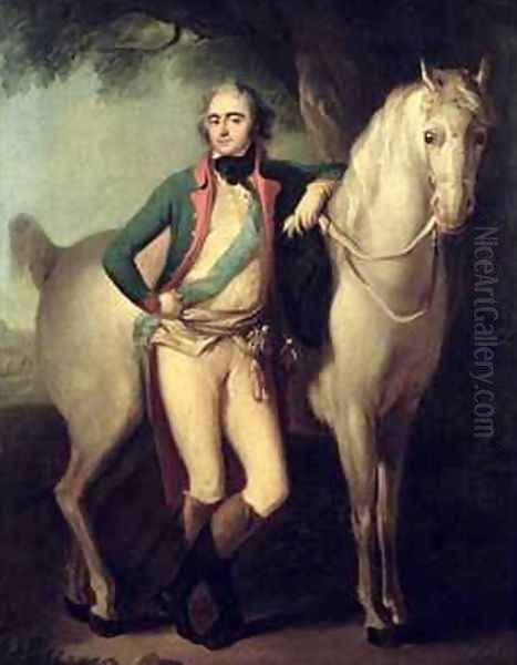 Prince Josef Anton Poniatowski 1763-1813 by his horse Oil Painting by Giuseppe or Josef Grassi