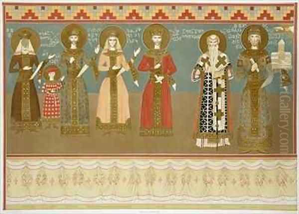 Imereth frescoes from the Gelati Monastery Oil Painting by Grigori Grigorevich Gagarin