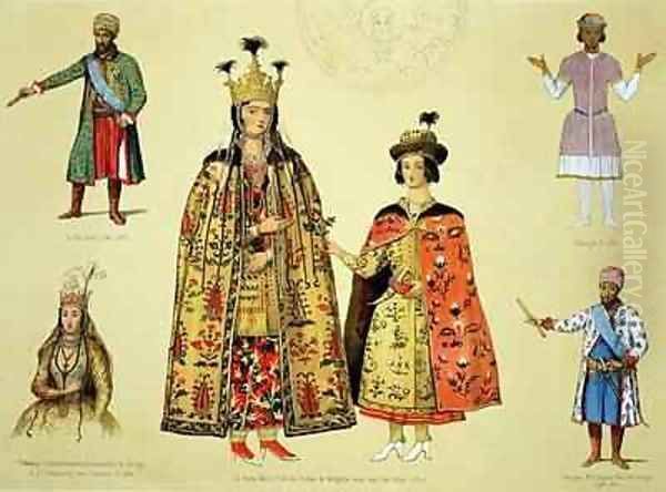 Costumes of the 17th and 18th centuries Oil Painting by Grigori Grigorevich Gagarin