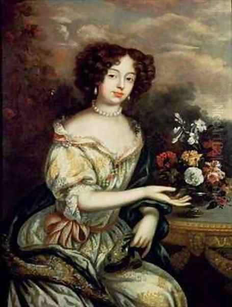 Portrait of Louise Renee Kerouaille Duchess of Portsmouth and Aubigny 1649-1734 mistress of Charles II Oil Painting by Henri Gascard