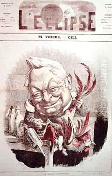 Caricature of Adolphe Thiers 1797-1877 from LEclipse Oil Painting by Andre Gill