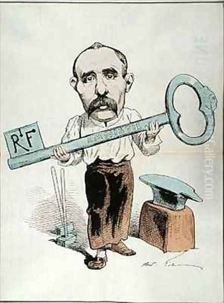 Caricature of Georges Clemenceau 1841-1929 from La Lune Rousse Oil Painting by Andre Gill