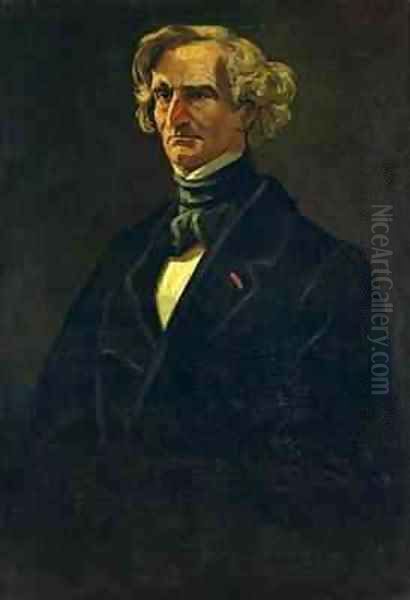 Portrait of Hector Berlioz 1803-69 formerly attributed to Honore Daumier 1808-79 Oil Painting by Andre Gill