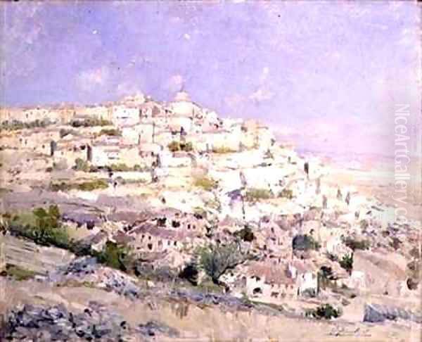 Hill Top Town Oil Painting by Julien Gustave Gagliardini