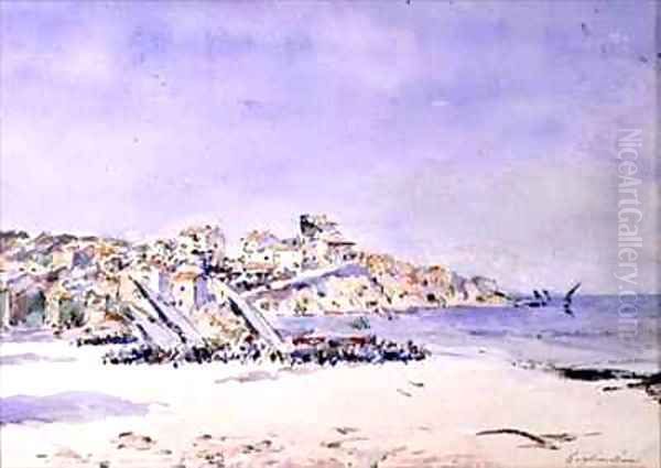 The Fort at Martique Near Marseilles Oil Painting by Julien Gustave Gagliardini