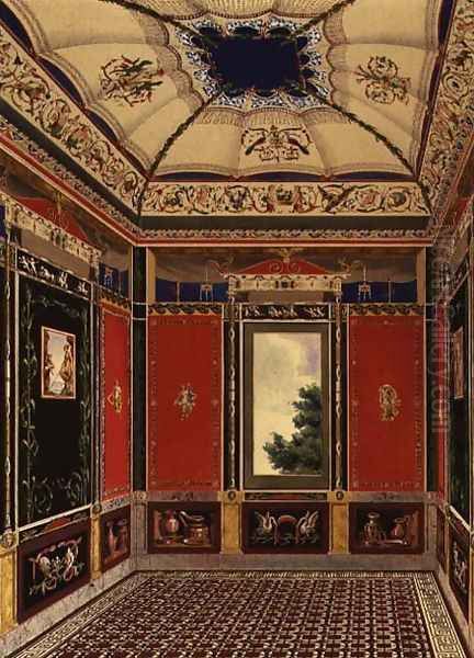 The Pompeian Room Oil Painting by Ludwig Gruner