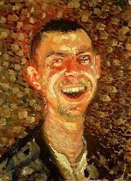 Self Portrait Laughing Oil Painting by Richard Gerstl