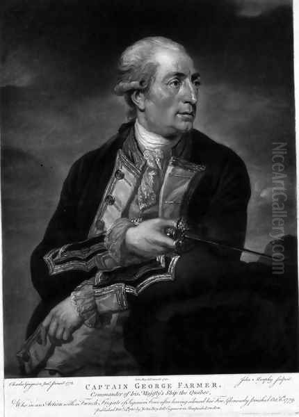 Portrait of George Farmer 1732-79 Captain of HMS Quebec Oil Painting by Charles Grignion