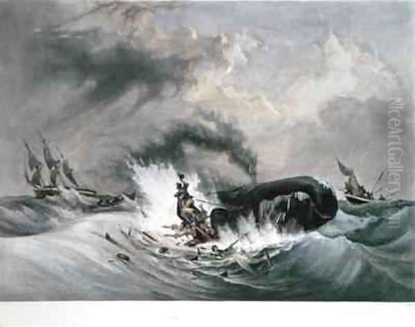 The Whale Oil Painting by Jean Francois Garneray