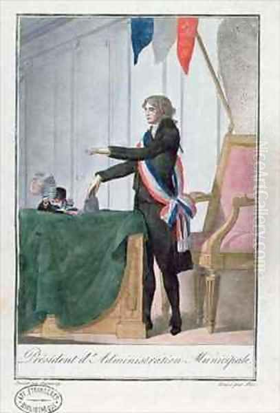 President dAdministration Municipale during the period of the Directoire 1795-99 in France Oil Painting by Jean Francois Garneray