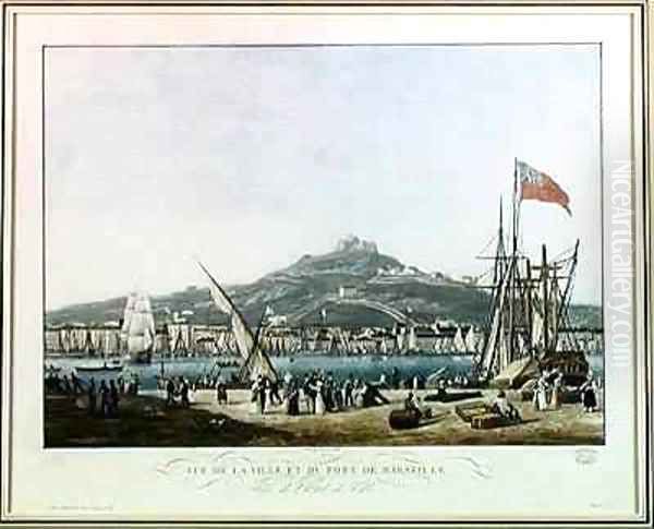 View of the Town and Port of Marseille from the Town Hall Oil Painting by Jean Francois Garneray