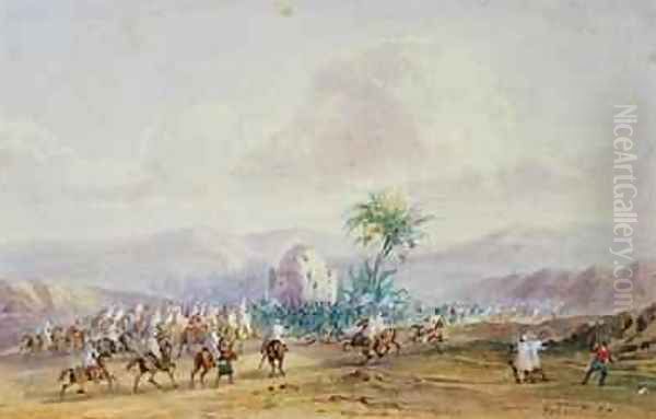 Battle of Sidi Brahim in 1845 Oil Painting by Gaspard Gobaut