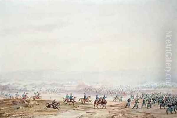 Battle of Isly in 1844 Oil Painting by Gaspard Gobaut