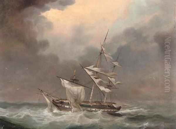 A ship in distress Oil Painting by George Gregory