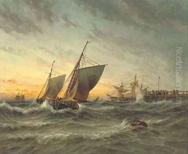 Running out of harbour on the tide Oil Painting by George Gregory