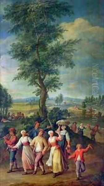 Gathering the Harvest Oil Painting by Jan-Anton Garemyn