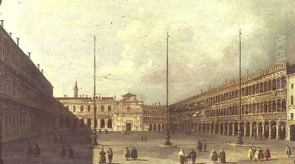 The Piazza San Marco Venice with figures Oil Painting by Francesco Guardi