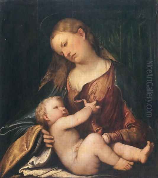 Madonna with Child Oil Painting by di Romana Girolamo