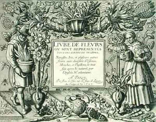 Title page from Livre des Fleurs Oil Painting by Leonard Gaultier