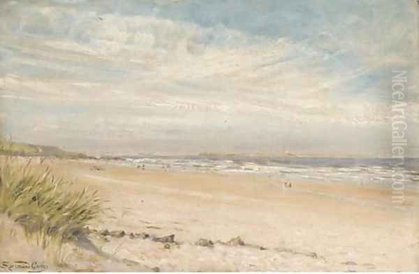 Bamburgh Sands, Northumberland Oil Painting by Sigismund Christian Hubert Goetze