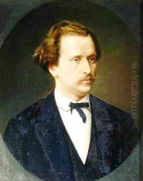 Portrait of Nikolay Rubinstein 1835-81 Oil Painting by Sergei Ivanovich Gribkov