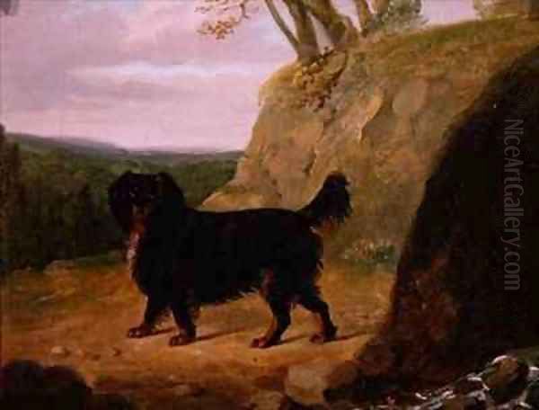 A Cocker Spaniel in the Landscape Oil Painting by E.W. Gill