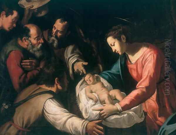 Adoration of the Shepherds Oil Painting by Giovanni Francesco Guerrieri