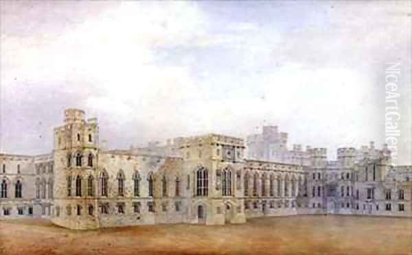 Windsor Castle and the North East View of the Upper Ward Oil Painting by Michael Gandy