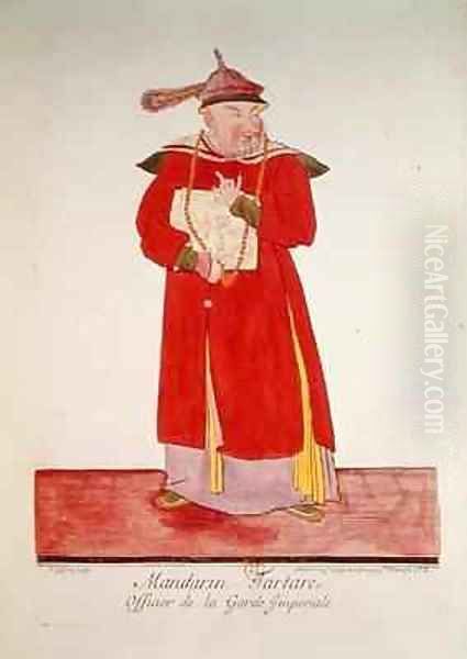 A Tartar Mandarin of the Imperial Guard from Estat Present de la Chine Oil Painting by Pierre Giffart