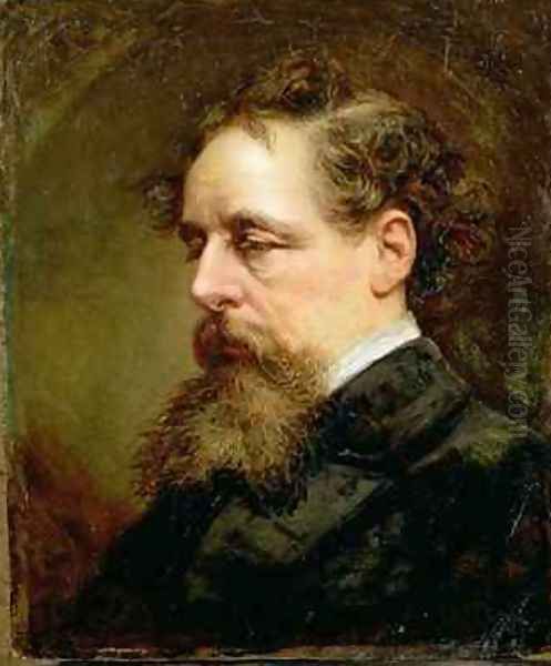 Portrait of Charles Dickens 1812-70 Oil Painting by Alexander Glasgow