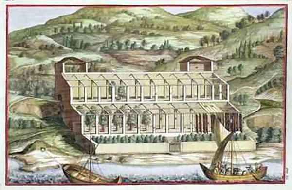 Structure of a hothouse Oil Painting by Filippo Gagliardi