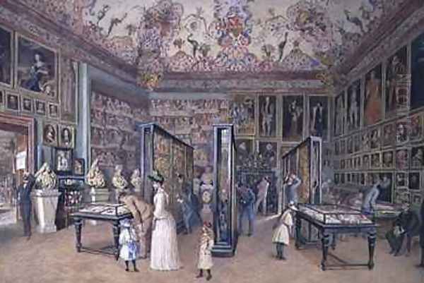 The Genealogy Room of the Ambraser Gallery in the Lower Belvedere Oil Painting by Carl Goebel