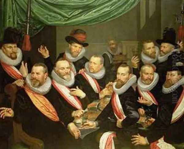 Banquet of the Officers and Subalterns of the Civil Guard of San Jorge Oil Painting by Frans de Grebber