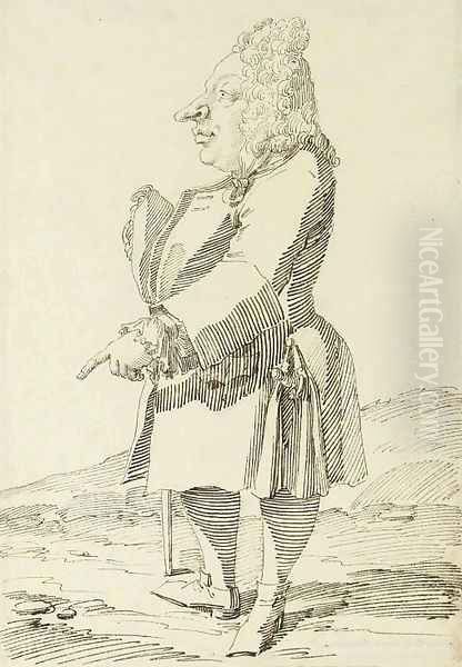 Caricature of Baron Monbira Oil Painting by Pier Leone Ghezzi