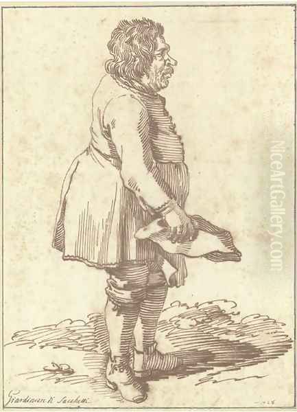 Caricature of the gardener at the Villa Sacchetti Oil Painting by Pier Leone Ghezzi