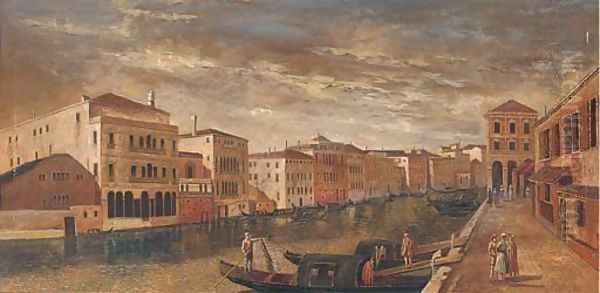 View down the Grand Canal, Venice Oil Painting by Francesco Guardi