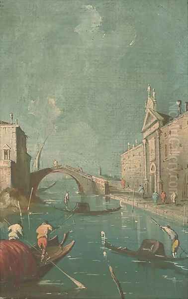 A Venetian canal Oil Painting by Francesco Guardi