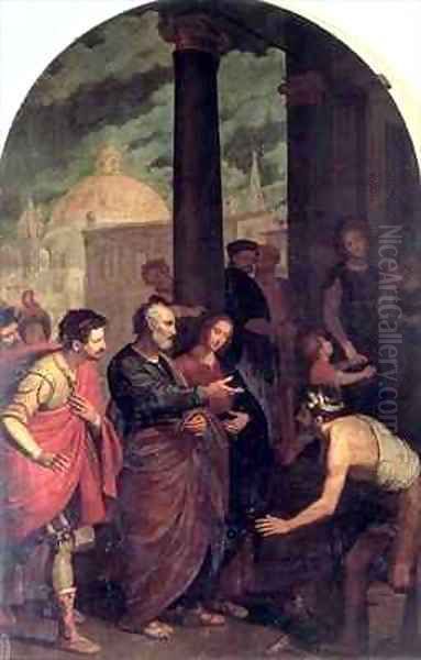 St Peter and St John Healing a Cripple Oil Painting by Cosimo Gamberucci or Gambaruccio