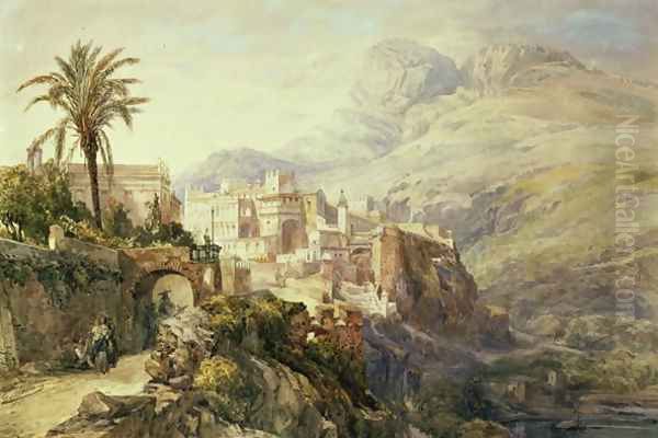 Moroccan Landscape Oil Painting by Jacques Guiaud