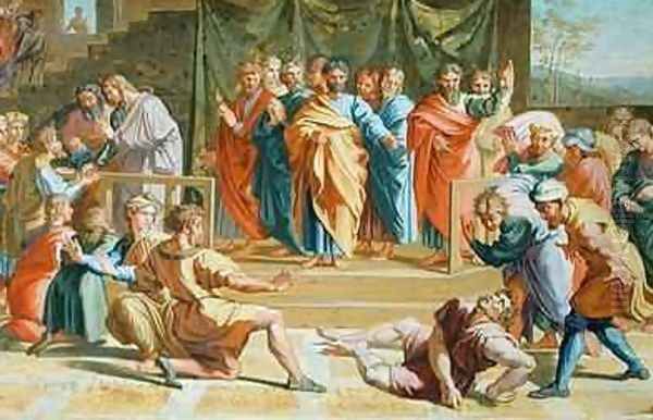 Death of Ananias Oil Painting by Joseph Goupy