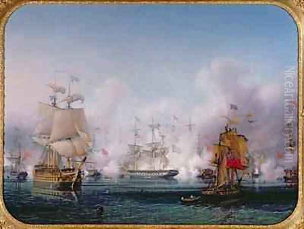 Episode of the Battle of Navarino Oil Painting by Ambroise-Louis Garneray